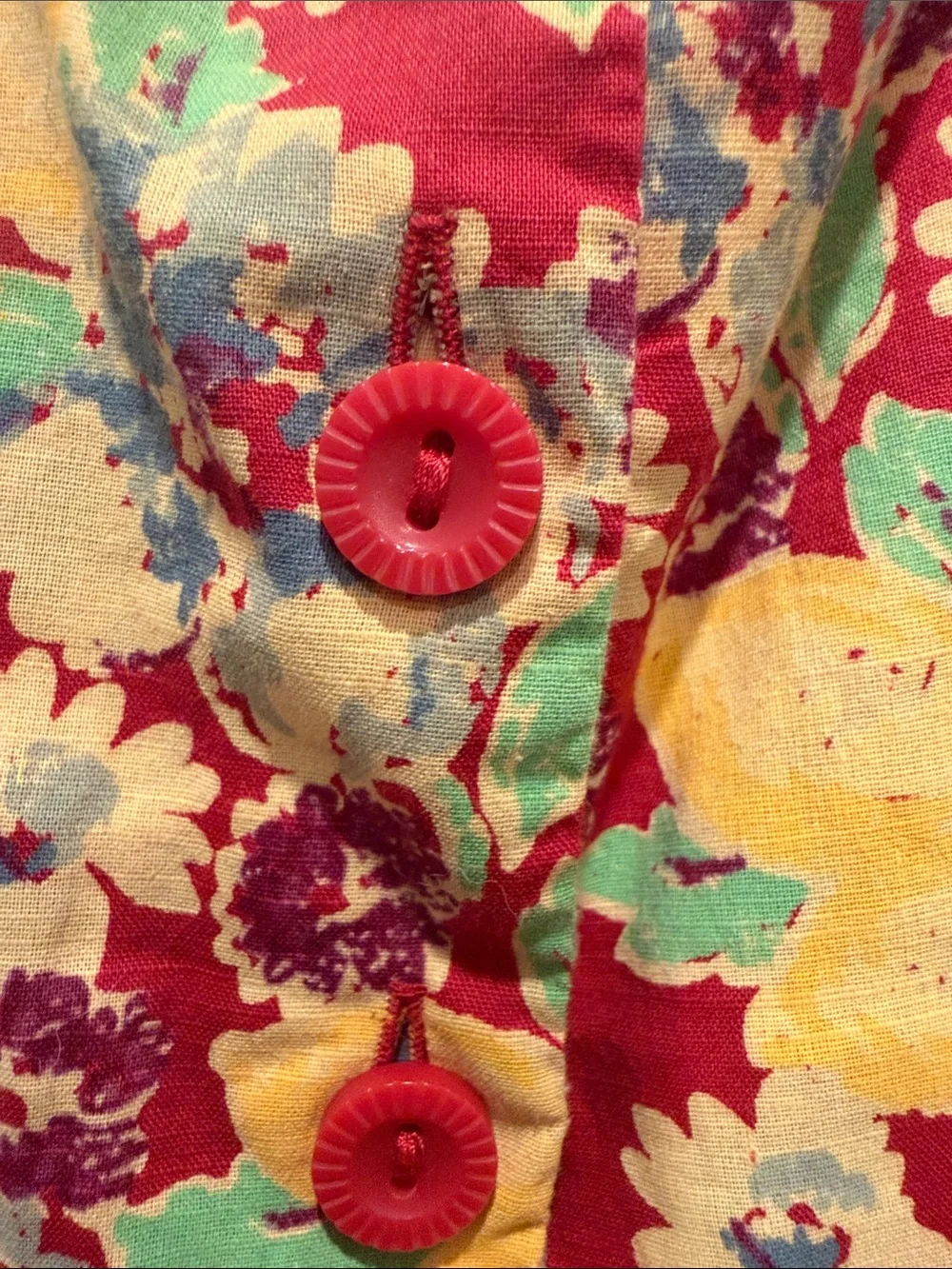 Polo by Ralph Lauren Red Floral Sundress with Yellow and Green Accents